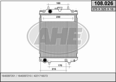 AHE 108.026 Радиатор охлаждения двигателя  для DAIHATSU YRV (Дайхатсу Рв)
