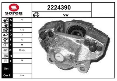 Тормозной суппорт EAI 2224390 для VW 412