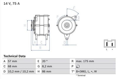 Генератор BOSCH 0 986 034 861 для RENAULT TRUCKS B