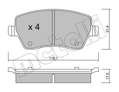 Комплект тормозных колодок, дисковый тормоз METELLI 22-0485-0 для DACIA LODGY