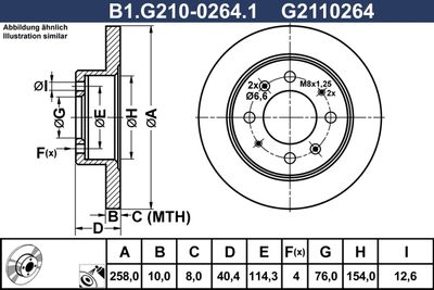 спирачен диск GALFER B1.G210-0264.1