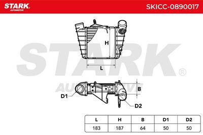 интеркулер (охладител за въздуха на турбината) STARK SKICC-0890017