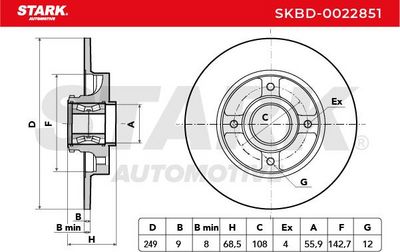 спирачен диск STARK SKBD-0022851