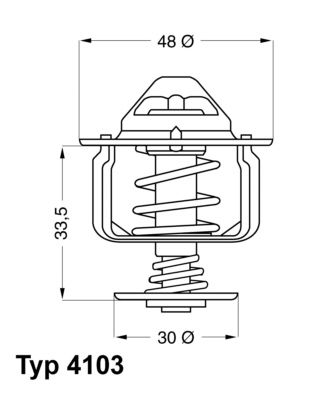 Термостат, охлаждающая жидкость BorgWarner (Wahler) 4103.82D для TOYOTA STARLET