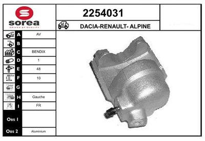 Тормозной суппорт EAI 2254031 для DACIA 1310