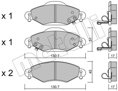 Комплект тормозных колодок, дисковый тормоз METELLI 22-0421-0 для TOYOTA PLATZ