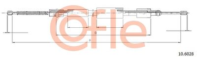 Тросик, cтояночный тормоз COFLE 92.10.6028 для CITROËN ZX