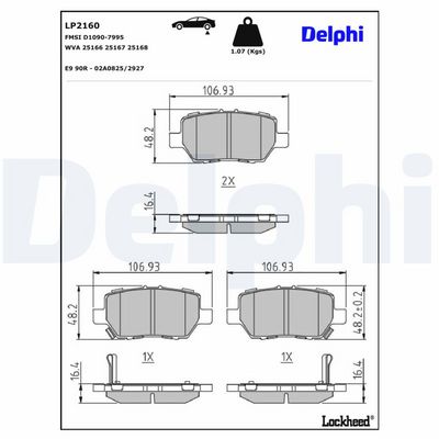 Remblokken set Achter , past: ACURA RL  HONDA LEGEND IV 3.5/3.7 08.05-12.13
