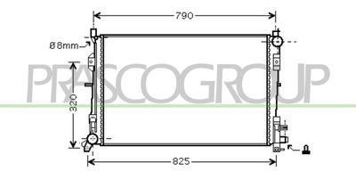 Радиатор, охлаждение двигателя PRASCO DG005R004 для CHRYSLER VOYAGER