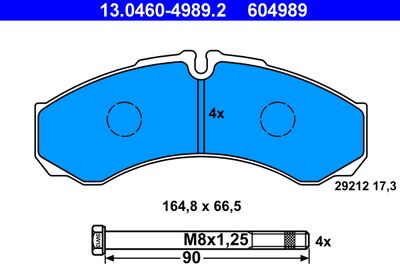 Комплект тормозных колодок, дисковый тормоз 13.0460-4989.2