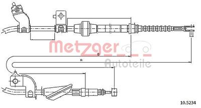 METZGER 10.5234 Трос ручного тормоза  для ROVER 400 (Ровер 400)