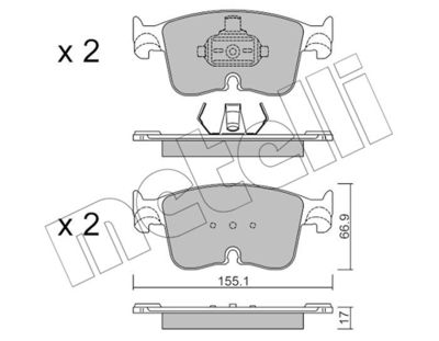 Zestaw klocków hamulcowych, hamulce tarczowe METELLI 22-1383-0
