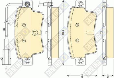 Комплект тормозных колодок, дисковый тормоз GIRLING 6118724 для ABARTH PUNTO
