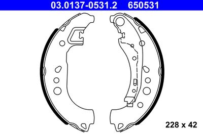 Комплект тормозных колодок ATE 03.0137-0531.2 для RENAULT TWINGO