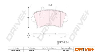 BREMSBELAGSATZ SCHEIBENBREMSE DR!VE+ DP1010100135 2