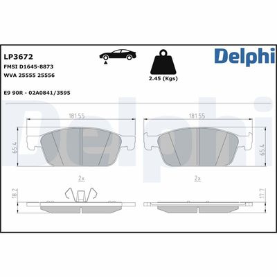 Brake Pad Set, disc brake LP3672