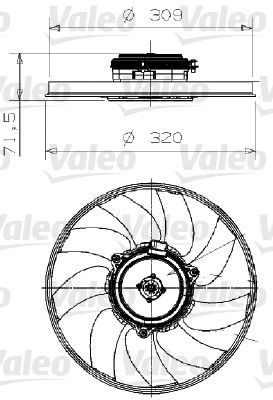 Вентилятор, охлаждение двигателя VALEO 696027 для OPEL VECTRA