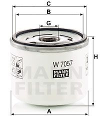Масляный фильтр MANN-FILTER W 7057 для FORD PUMA