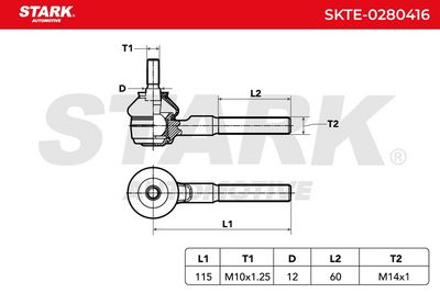 накрайник на напречна кормилна щанга STARK SKTE-0280416