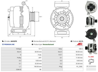 GENERATOR / ALTERNATOR AS-PL A0432PR 4