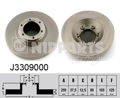 Тормозной диск NIPPARTS J3309000 для ISUZU CAMPO
