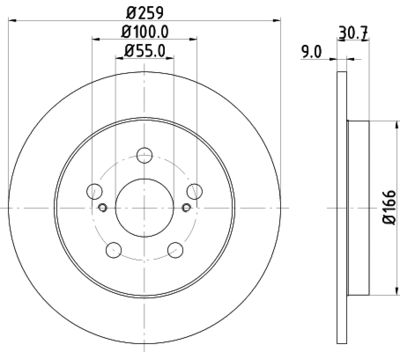 Тормозной диск HELLA 8DD 355 116-901 для LEXUS CT