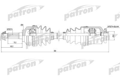 Приводной вал PATRON PDS0301 для KIA SORENTO