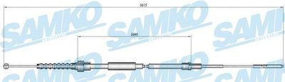 Тросик, cтояночный тормоз SAMKO C0942B для VW CORRADO