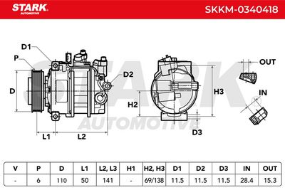 компресор, климатизация STARK SKKM-0340418