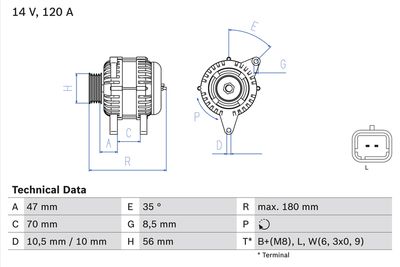 Alternator 0 986 043 091