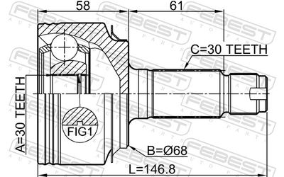 Joint Kit, drive shaft 0310-CWAT