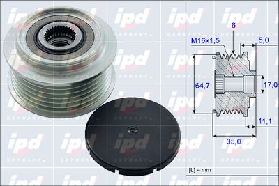 IPD 15-3971 Муфта генератора  для AUDI A7 (Ауди А7)