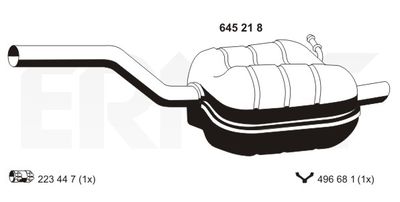 Глушитель выхлопных газов конечный ERNST 645218 для SKODA OCTAVIA