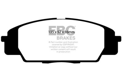 Комплект тормозных колодок, дисковый тормоз EBC Brakes DP41254R для HONDA S2000