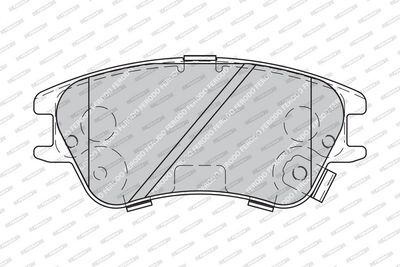 Remblokken set Voor (met remklauw geleidingsbouten  zonder toevoegingen), past: HYUNDAI ATOS 1.0/1.1 02.98-12.10
