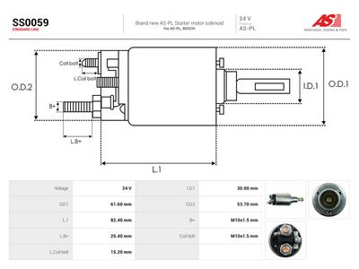 AS-PL - Elektromagnetický spínač, štartér DAF, MAN , SS0059