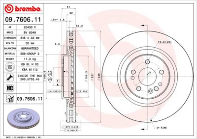 Bromsskiva BREMBO 09.7606.11