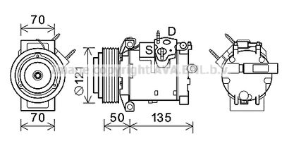 Компрессор, кондиционер AVA QUALITY COOLING JEK066 для JEEP GRAND CHEROKEE