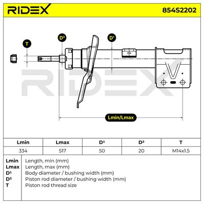 амортисьор RIDEX 854S2202