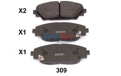 Set placute frana JAPKO 50309