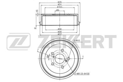 Тормозной барабан ZEKKERT BS-5122 для TOYOTA CELICA