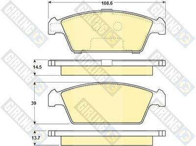 Комплект тормозных колодок, дисковый тормоз GIRLING 6131089 для DAEWOO TICO