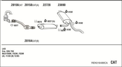 Układ wydechowy WALKER REK016489CA