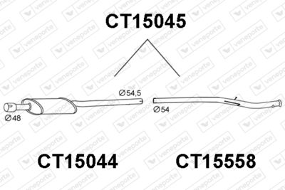 Предглушитель выхлопных газов VENEPORTE CT15045 для CITROËN CX