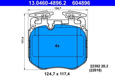 Комплект тормозных колодок, дисковый тормоз ATE 13.0460-4896.2 для BMW X7