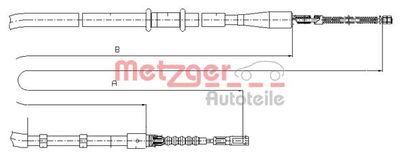 Тросик, cтояночный тормоз METZGER 10.7503 для AUDI 80