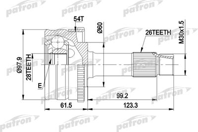 Шарнирный комплект, приводной вал PATRON PCV2461 для MERCEDES-BENZ G-CLASS