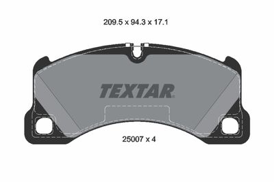 Комплект тормозных колодок, дисковый тормоз TEXTAR 2500701 для PORSCHE PANAMERA