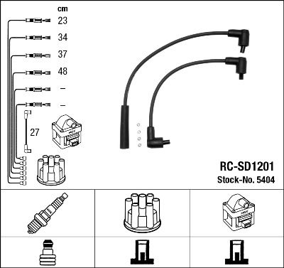 Комплект проводов зажигания NGK 5404 для SKODA FELICIA