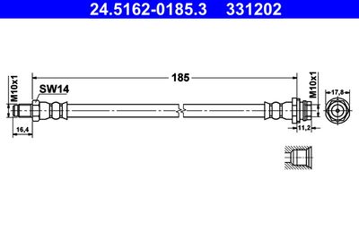Тормозной шланг ATE 24.5162-0185.3 для VOLVO S80